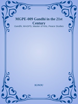 MGPE-009 Gandhi in the 21st Century